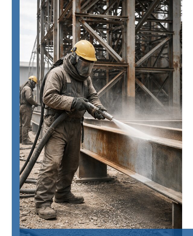 Пескоструйная очистка металлоконструкций в Ревде промышленная