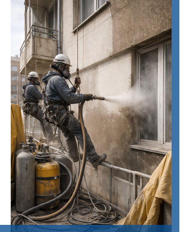 Пескоструйная очистка фасада в Ревде от 688 р. | ВЫСОТНИК-Рвд