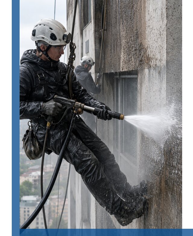 Гидроструйная очистка фасадов и конструкций в Ревде