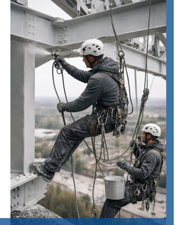 Покраска металлоконструкций на высоте в Ревде 370 р |ВЫСОТНИК-Рвд