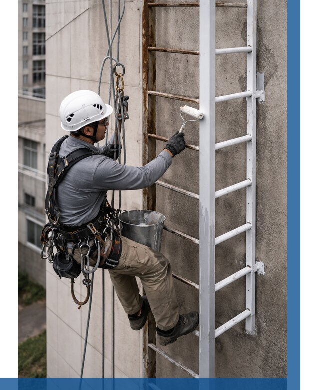 Покраска пожарных лестниц в Ревде от 4761 р. | ВЫСОТНИК-Рвд