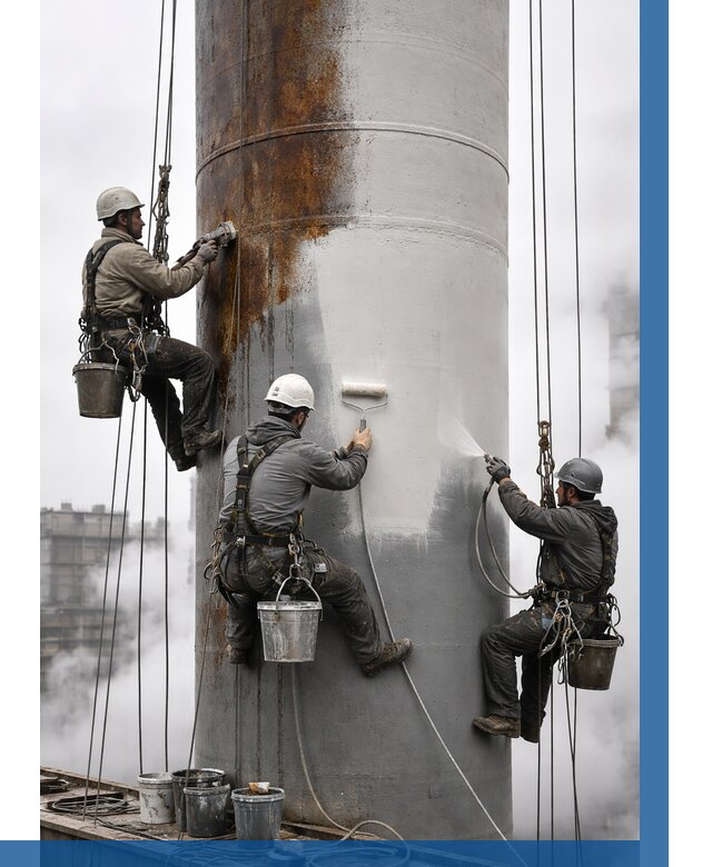 Покраска дымовых труб в Ревде от 8992 р. | ВЫСОТНИК-Рвд