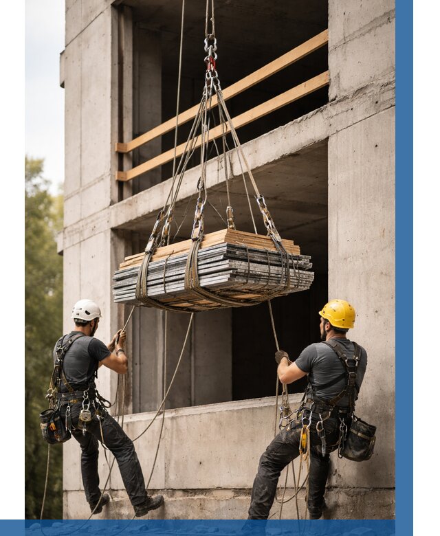 Подъем материала на этаж веревками в Ревде от 1587 р. | ВЫСОТНИК-Рвд