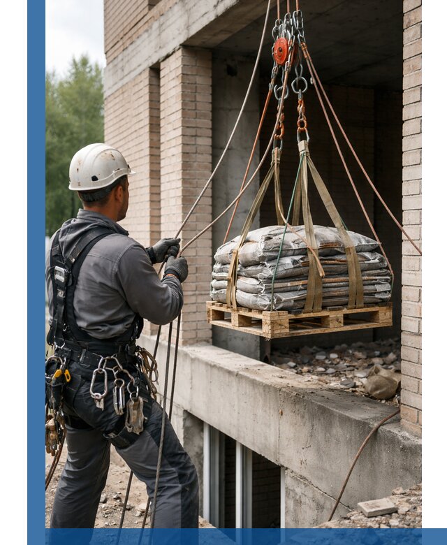 Подъем материалов на этаж веревками в Ревде оперативно