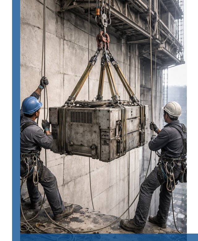 Такелажные работы на высоте, подъем и монтаж грузов в Ревде