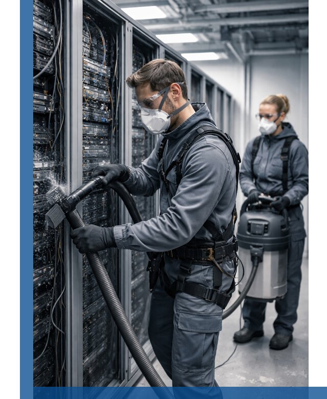 Обеспыливание серверной комнаты в Ревде, профессиональная очистка