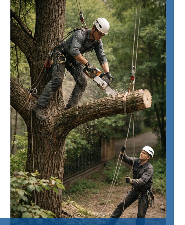Спил деревьев альпинистами в Ревде от 8463 р. | ВЫСОТНИК-Рвд