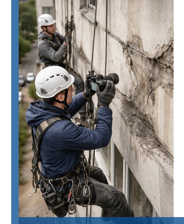 Фотофиксация дефектов фасада с высотной съемкой в Ревде
