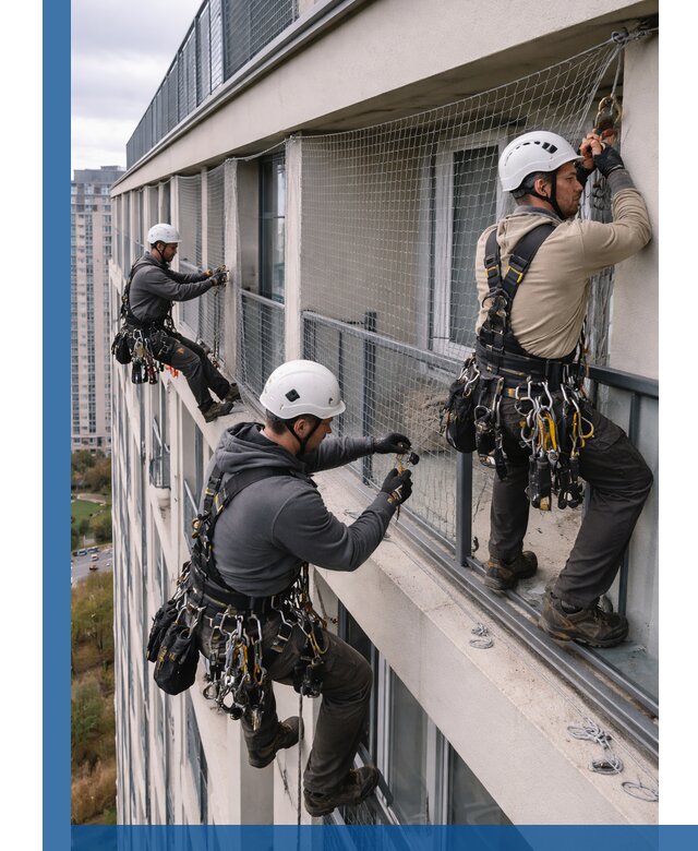 Профессиональный монтаж защитной сетки от птиц в Ревде